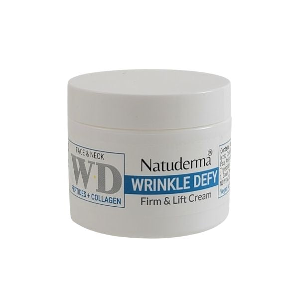 Crema antiarrugas, hidratante de uso diario, con complejo de péptidos y colágeno de Natuderma.