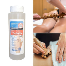 Anti-cellulite slimming gel to use during massage, wood therapy, cavitation or radio frequency machine, made in USA by Natuderma