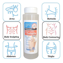Anti-cellulite slimming gel to use during massage, with cavitation or radio frequency machine, made in USA by Natuderma