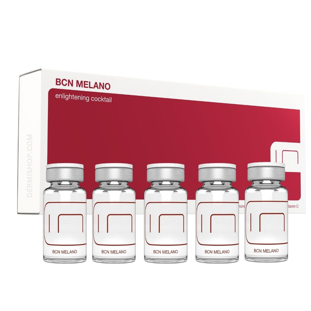 BCN Melano is a professional grade Vitamin C Serum, a cocktail with 5 super star skin brightening, Vitamin C, Glutha600, Glycolic, Kojic, and Citric Acids. Use BCN  MELANO topical on face or body, to target dark spot, uneven skin color, black spot or melasma.