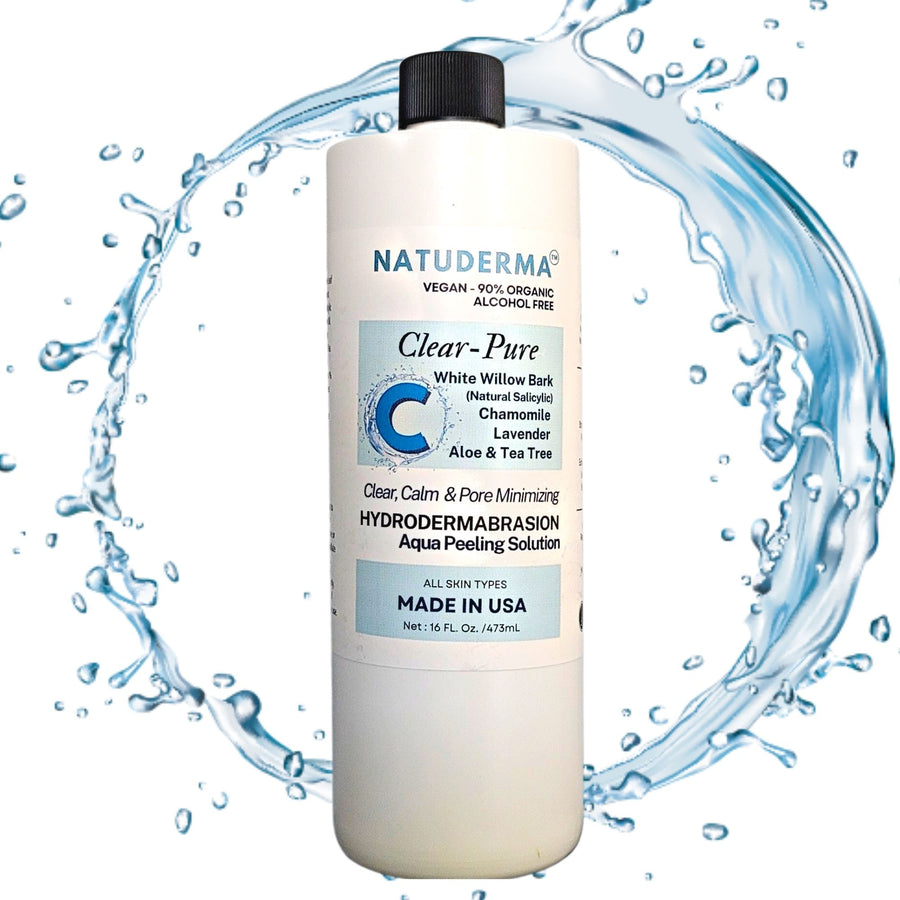 Hydrodermabrasion solution CLearPure from Natuderma serum to be used with hydrafacial or hydrodermabrasion machines, for all skin type specially oily.