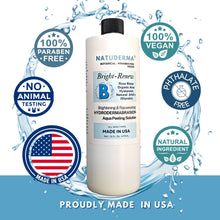 Natuderma hydrodermabrasion solution, brightening serum to use with hydrafacial or hydrodermabrasion machine, paraben free, vegan, made in USA.