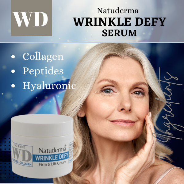 Wrinkle Defy Cream, Daily Moisturizer, with Peptide Complex and Collagen by Natuderma.