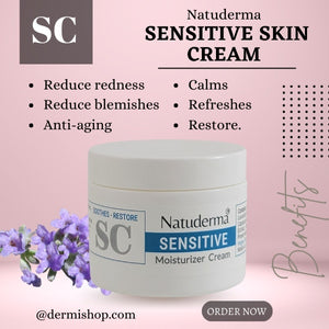 Crema Sensible, Hidratante para la Piel (SC), 100% Vegana, de Natuderma.