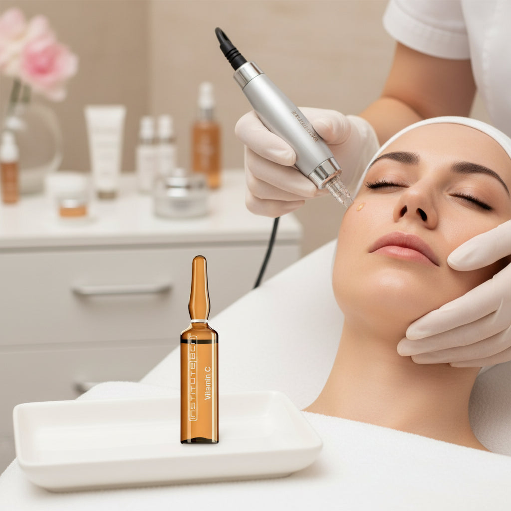 Vitamin C serum for face. How to apply BCN Vitamin C serum on the skin. Como aplicar el serum de Vitamina C en el rostro.