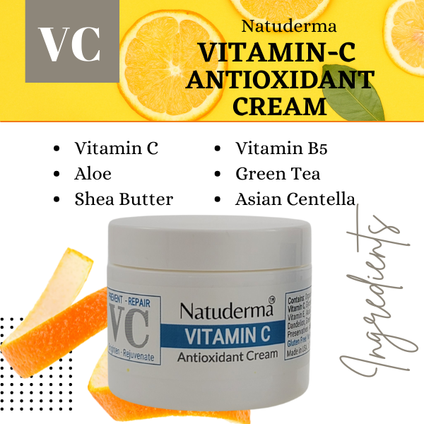Vitamin C Cream - Face Moisturizer with Vitamin C and Hyaluronic Acid - Natuderma Skincare
