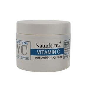 Face Moisturizer with Vitamin C and Hyaluronic Acid, Natuderma Skincare, antioxidant vitamin c cream, 1.7 oz.