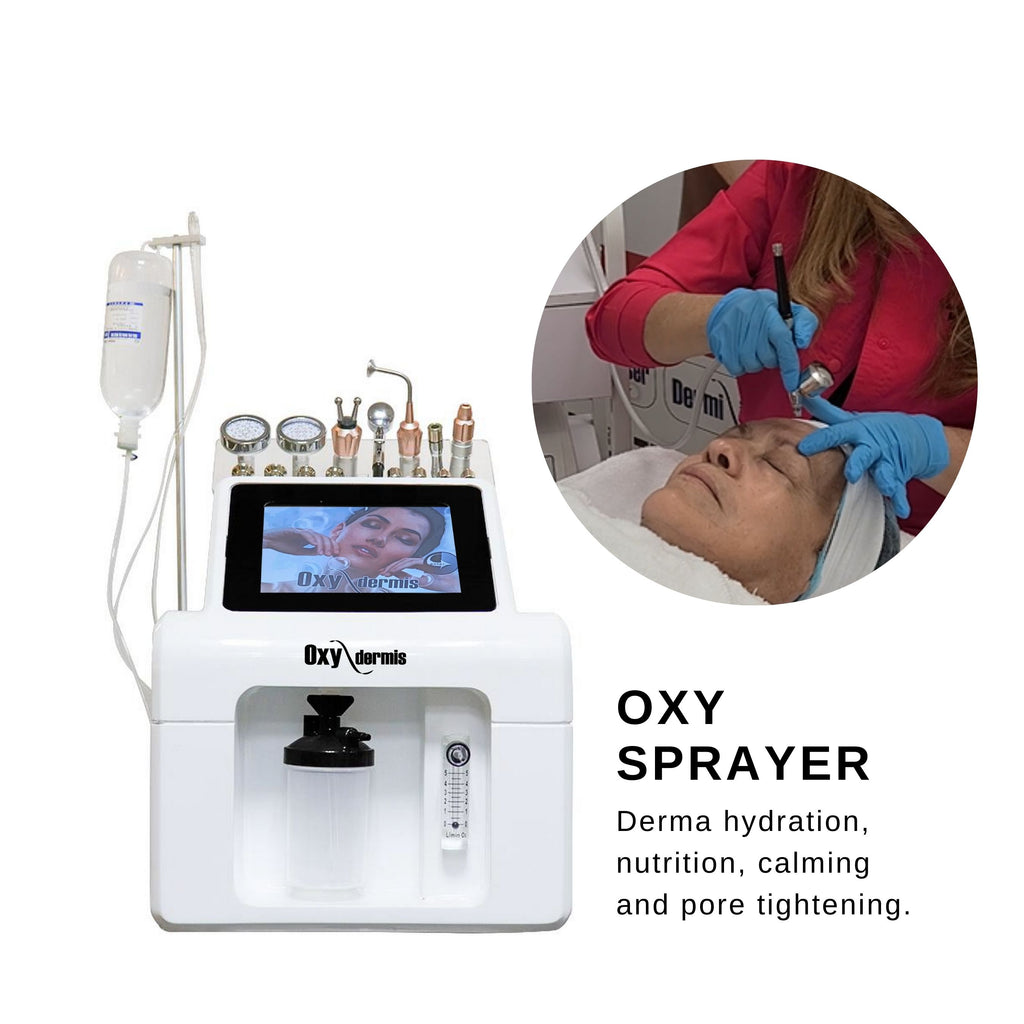 Professional micro dermabrasion machine Oxydermis, with multiples function, oxygen facial machine, microcurrent facial machine, jet peel machine.
